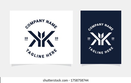 monogram initial KK logo design