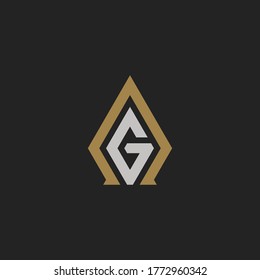 Monogram Initial Letter AG or GA Lettermark Logo Design