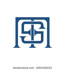 Monogram initial letter alphabet  font vector
