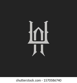 Monogram Initial Letter AU or UA Logo Template Design