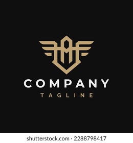 Monogram Initial Letter AV or VA Wing Logo Icon Template Design