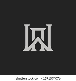 Monogram Initial Letter AW or WA Logo Template Design