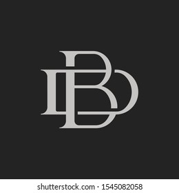 Monogram Initial Letter BD / DB Hipster Lettermark Logo For Branding or T shirt Design   