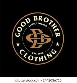Monogram initial letter bg gb badge emblem logo design