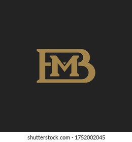Monogram Initial Letter BM or MB Logo Template Design