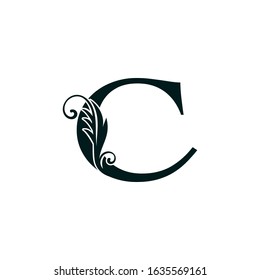 Monogram Initial Letter C  luxury logo icon,  luxurious vector design concept  alphabet letter for vintage luxury business.