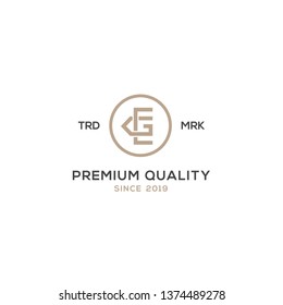 Monogram Initial Letter CG GC Logo Design. Business Initial Icon Vector