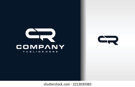 monogram initial letter CR logo