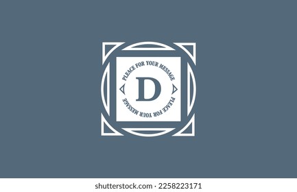 Monogram with the initial letter D for the company. Creative design template for business icon, logo, emblem.