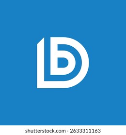 Monogram Initial Letter D DB BD logo design vector template