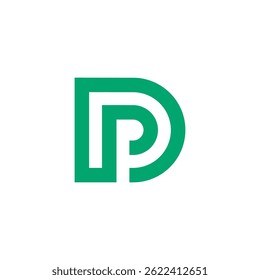 Monogram Initial Letter DP PD D P Logo design vector template