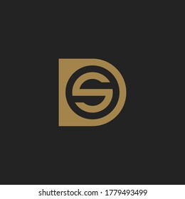 Monogram Initial Letter DS or SD Logo Template Design