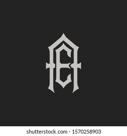 Monogram Initial Letter EA /AE Hipster Lettermark Logo For Branding or T shirt Design