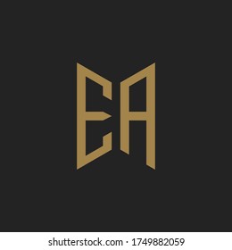 Monogram Initial Letter EA Hipster Lettermark Logo Design