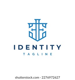 Monogram Initial Letter EE Anchor Logo Template Design Vector Illustration