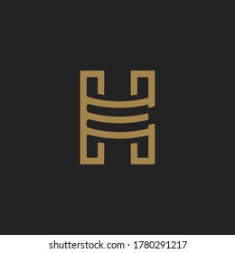Monogram Initial Letter EH or HE Logo Template Design