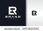 monogram initial letter ER logo