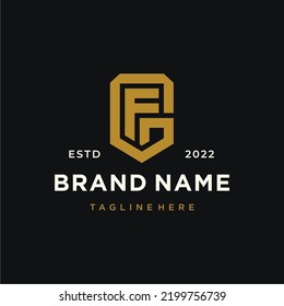 Monograma Letra inicial Diseño del logotipo FG GF. Vector de iconos inicial de negocio