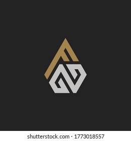 Monogram Initial Letter FN or NF Logo Template Design
