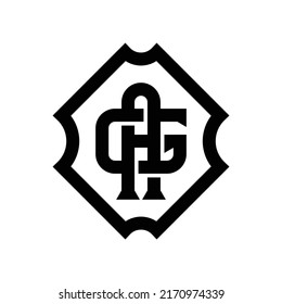Monogram Initial letter G and A, G A, AG , overlapping interlock monogram logo