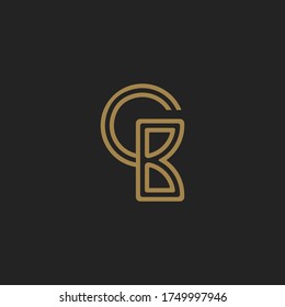 Monogram Initial Letter GB Hipster Lettermark Logo Design