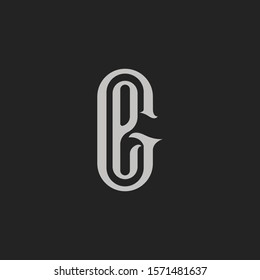 Monogram Initial Letter GE or EG Logo Template Design