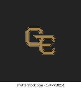 Diseño de la plantilla de logotipo GE de la carta inicial monograma