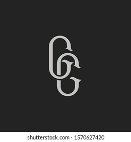 Monogram Initial Letter GG Hipster Lettermark Logo For Branding or T shirt Design