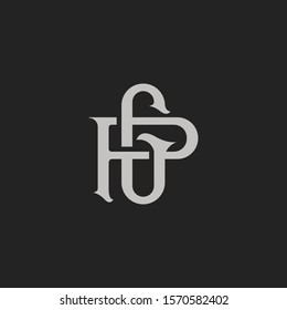 Monogram Initial Letter GP or PG Logo Template Design