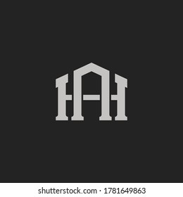 Monogram Initial Letter HA or AH Home Estate concept Logo Template Design