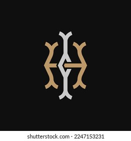 Monogram Initial Letter HI or IH Logo Template Design