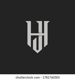 Monogram Initial Letter HJ / JH Logo Template Design