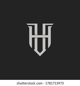 Monogram Initial Letter HV or VH Vintage Logo Design For Branding or T shirt Design