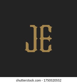 Monogram Initial Letter JE Logo Template Design