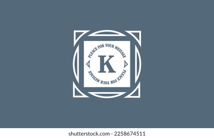 Monogram with the initial letter K for the company. Creative design template for business icon, logo, emblem.