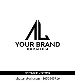 MONOGRAM INITIAL LETTER A AND LETTER L AL LOGO DESIGN