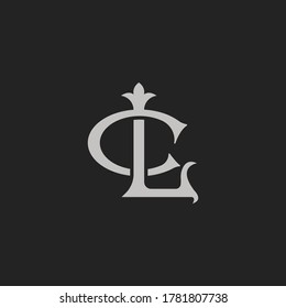 Monogram Initial Letter LC / CL Hipster Lettermark Logo Design
