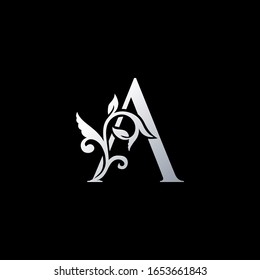 Monogram Initial Letter A Luxury Logo Icon, Vintage  A Letter Logo Design Template