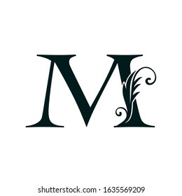 Monogram Initial Letter M luxury logo icon,  luxurious vector design concept  alphabet letter for vintage luxury business.