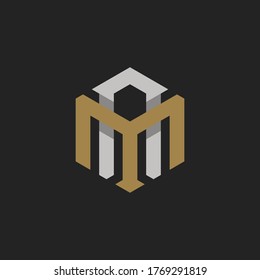 Monogram Initial Letter MA or AM Hipster Lettermark Logo For Branding