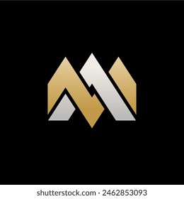 Monogram Initial Letter AM MA icon logo template