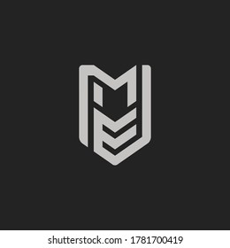 Monogram Initial Letter ME or EM Lettermark Logo For Branding or T shirt Design