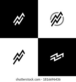 monogram initial letter mn logo vector