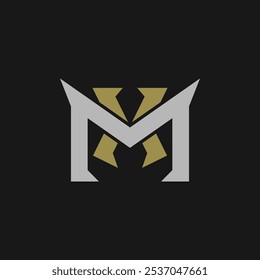 Monogram Initial Letter MX or XM Hipster Lettermark Logo For Branding or T shirt Design