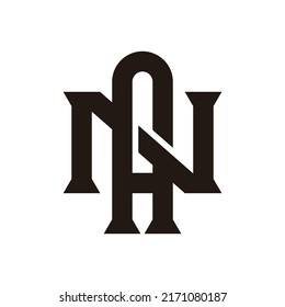 Monogram Initial letter N and A, N A, AN , overlapping interlock monogram logo
