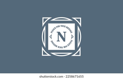Monogram with the initial letter N for the company. Creative design template for business icon, logo, emblem.
