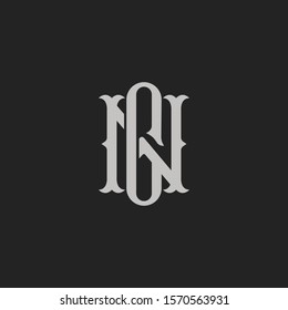 Monogram Initial Letter NG or GN Hipster Lettermark Logo For Branding or T shirt Design