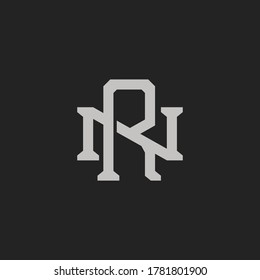 Monogram Initial Letter NR / RN Vintage Logo Design For Branding or T shirt Design