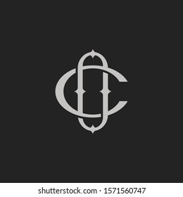 Monogram Initial Letter OC or CO Hipster Lettermark Logo For Branding or T shirt Design