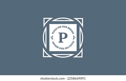 Monogram with the initial letter P for the company. Creative design template for business icon, logo, emblem.
